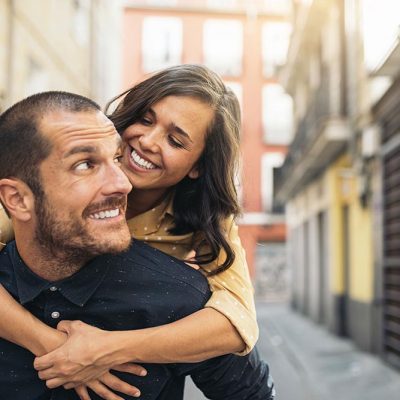 Happy couple outdoors