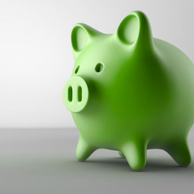 Green piggy bank